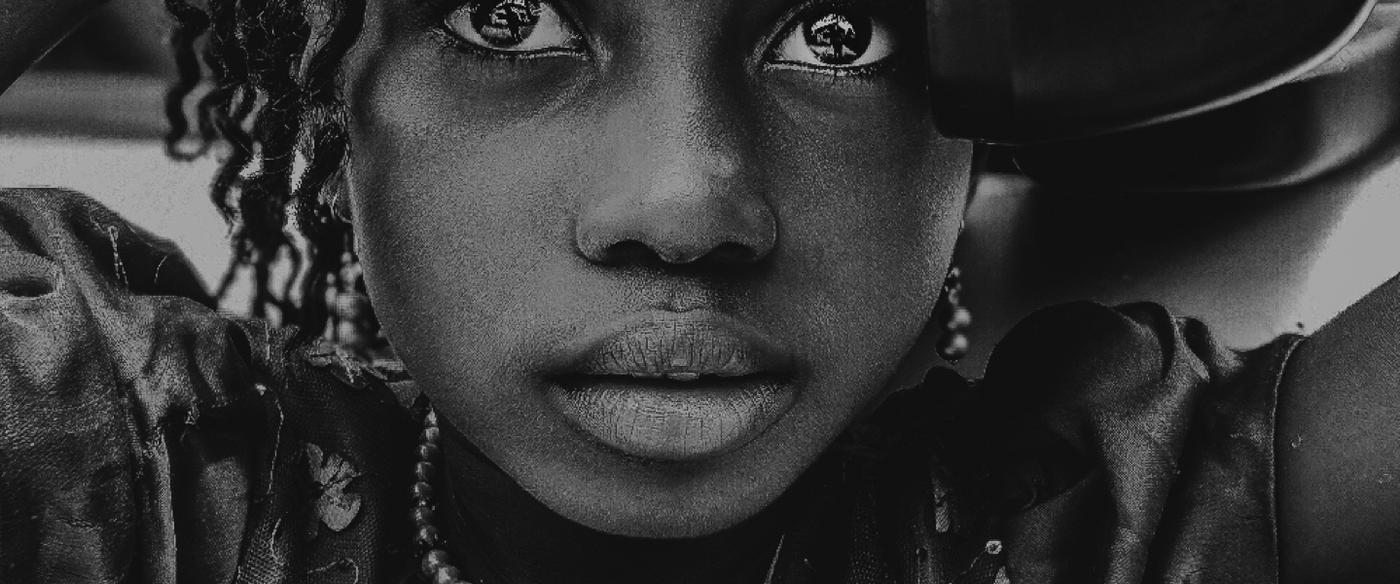 African girl looking into the camera